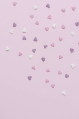 Sevgililer günü kartı şablonu ile şeker Kalpler