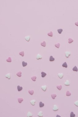 Sevgililer günü kartı şablonu ile şeker Kalpler