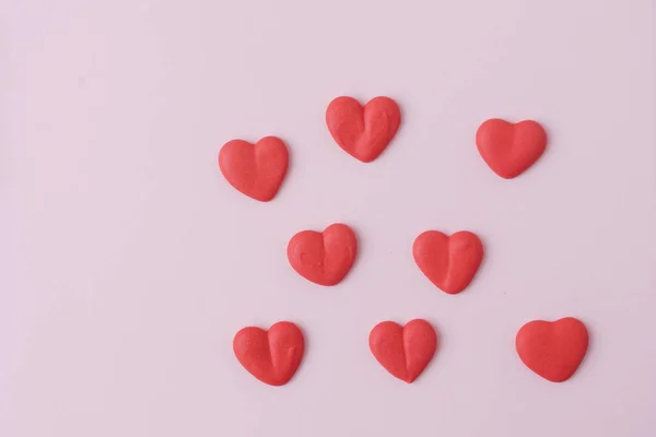 Шаблон листівки Валентина з цукровими сердечками — стокове фото
