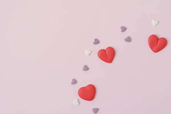 설탕 마음으로 발렌타인 카드 서식 파일 — 스톡 사진