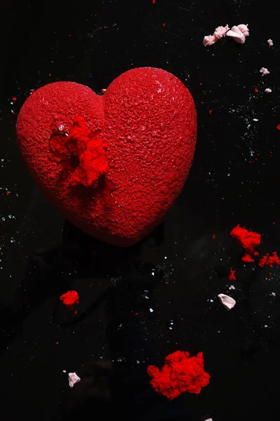 Červené dezertní na Valentýna — Stock fotografie