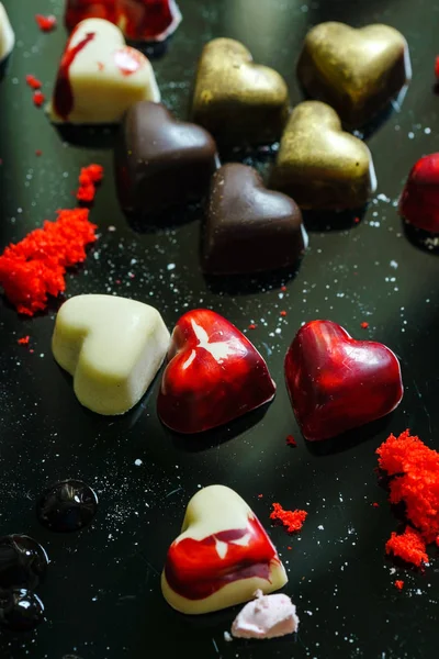 Sweet chocolate hearts — Stock Photo, Image