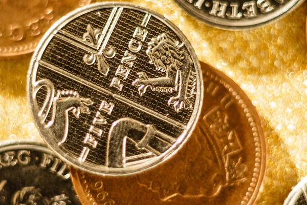 Britská libra mince — Stock fotografie