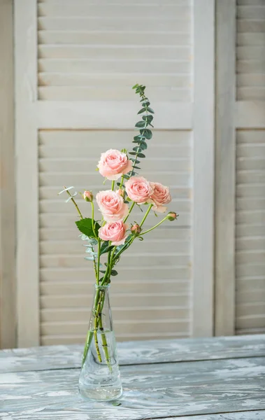 Roses roses dans le vase — Photo