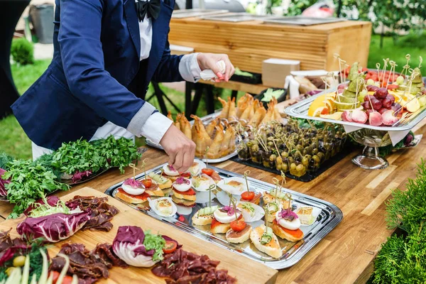 Delicious appetizers on table — Stock Photo, Image