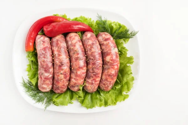 Raw pork sausages — Stock Photo, Image