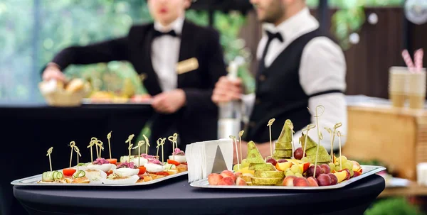 Delicious appetizers on table — Stok Foto