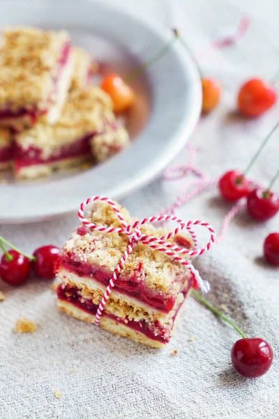 Sweet cherry ciasto — Zdjęcie stockowe