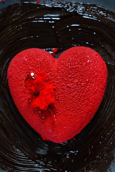 Cukroví čokoládové srdce — Stock fotografie