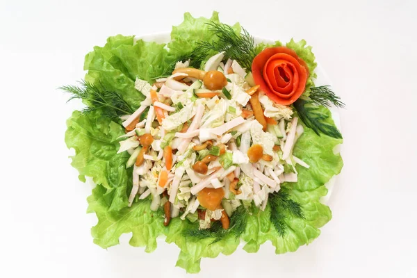 Frischer Salat mit Champignons — Stockfoto