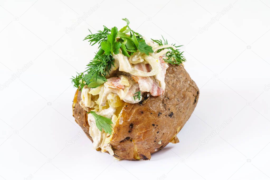 baked potato with filling