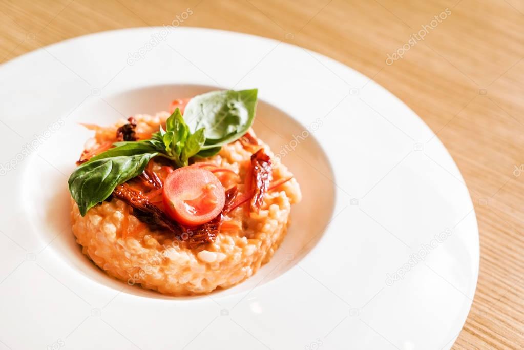 Delicious risotto with tomatoes 