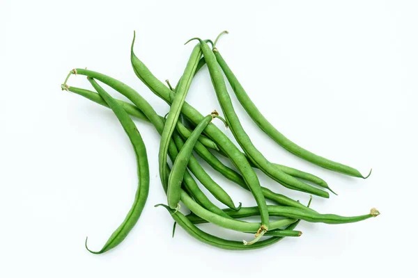 Haricots verts sur blanc — Photo