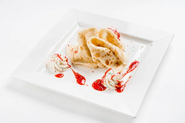 Frittelle dolci con marmellata — Foto Stock