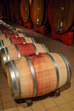 Wooden wine barrels