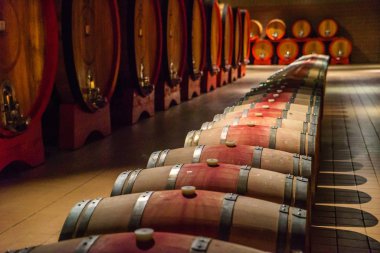 Wooden wine barrels