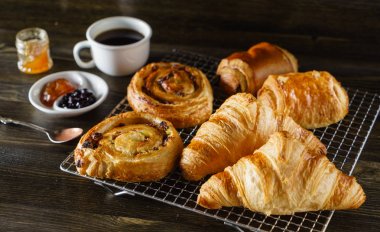 Fresh french pastries clipart