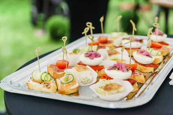 Deliciosos Aperitivos en plato — Foto de Stock