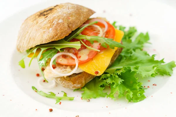 Tasty sandwich with chicken — Stock Photo, Image