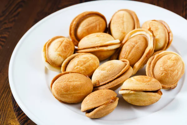 Pile of caramel cookies — Stock Photo, Image