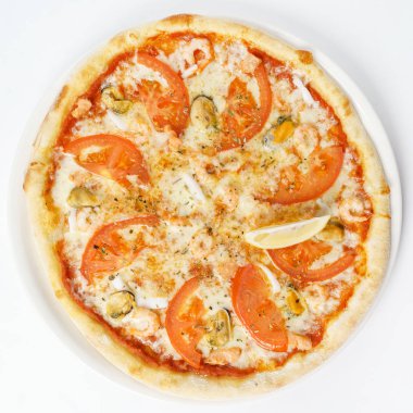 lezzetli deniz ürünleri pizza