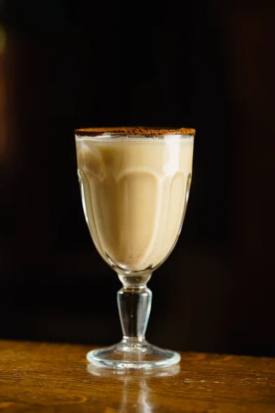 Delicious iced coffee in glass — Stock Photo, Image