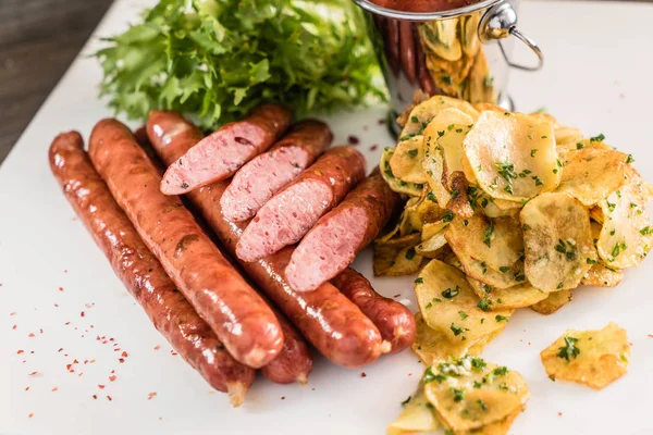 Appetizing duck sausages — Stock Photo, Image