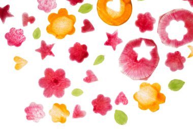 renkli dilimlenmiş sebze