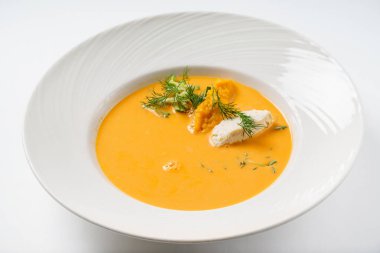 Bir tabak içinde taze çorba