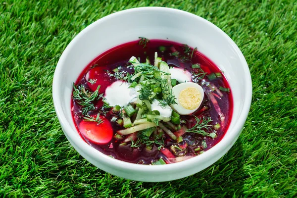 Sopa fresca en un plato — Foto de Stock