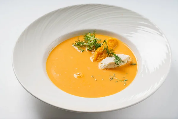 Fresh soup in a plate — Stock Photo, Image