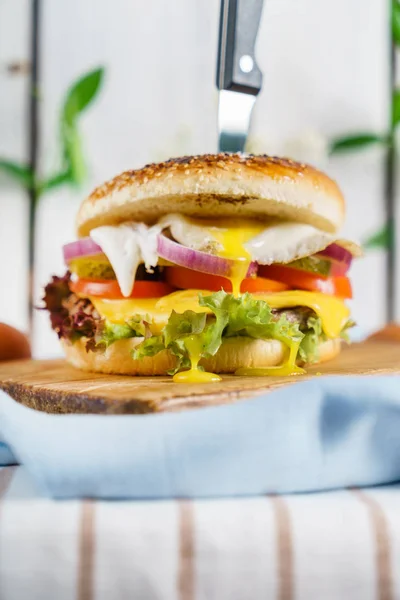 Frischer leckerer Burger — Stockfoto