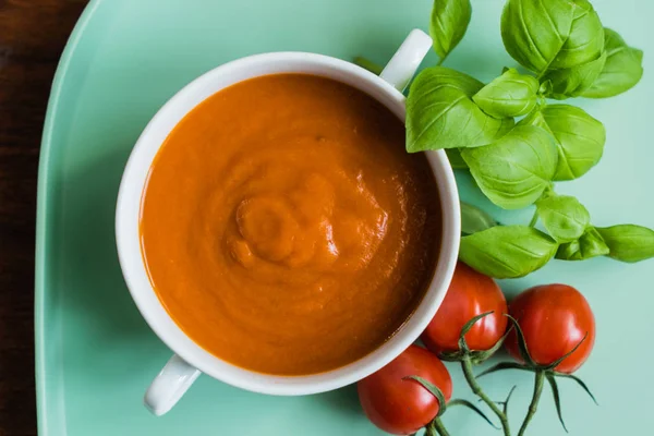 Frische Tomatensuppe — Stockfoto