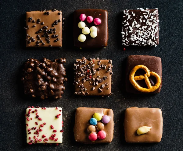 A Fekete csokoládé cookie-k — Stock Fotó