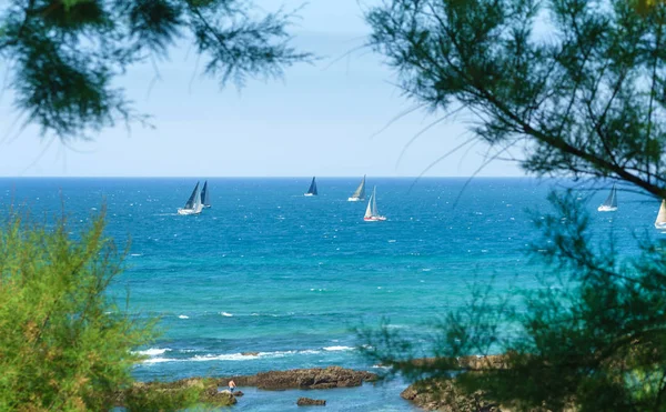Beautiful sea with boats — Stock Photo, Image