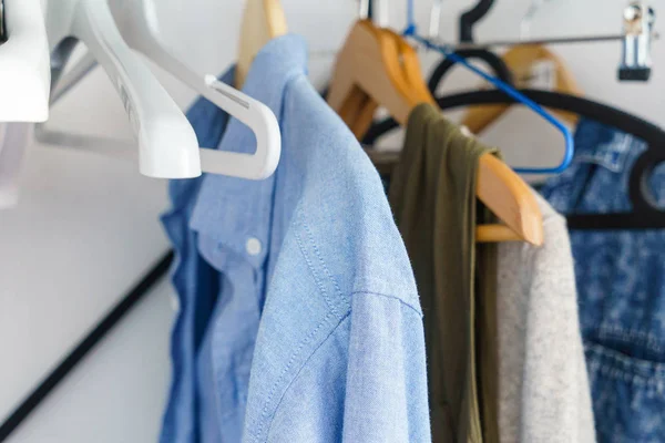 Female  clothing on hangers — Stock Photo, Image