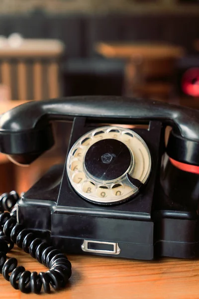 Black vintage telephone — Stock Photo, Image