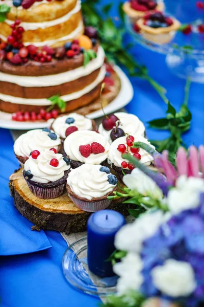 Étvágygerjesztő meztelen torta — Stock Fotó