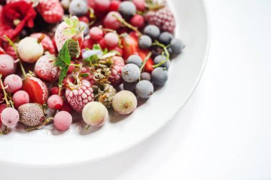 Parlak dondurulmuş meyveler