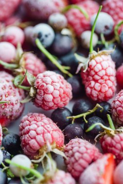 Parlak dondurulmuş meyveler