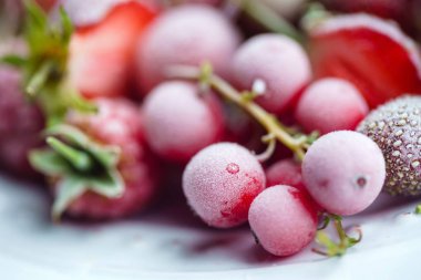 Parlak dondurulmuş meyveler