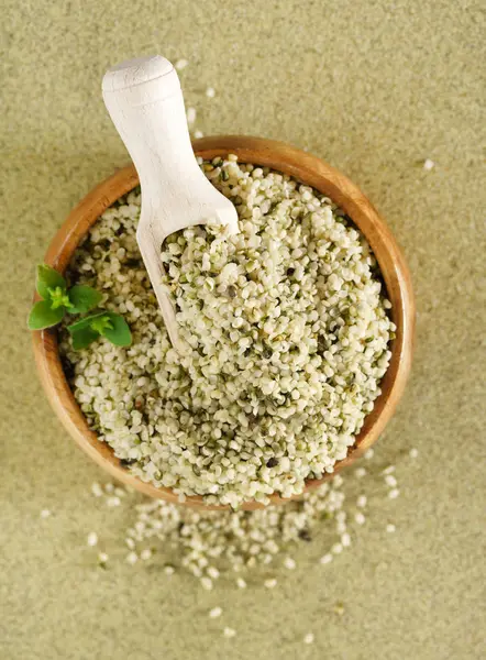 Cânhamo superfood em tigela — Fotografia de Stock