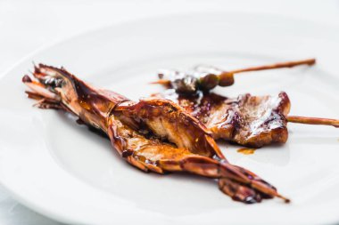 plaka üzerinde ızgara kebap 