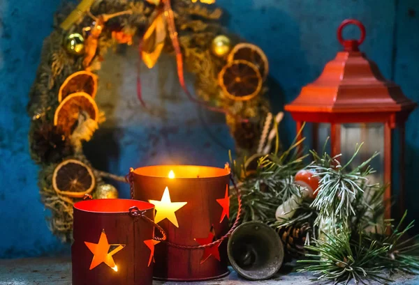 Christmas attributes composition — Stock Photo, Image