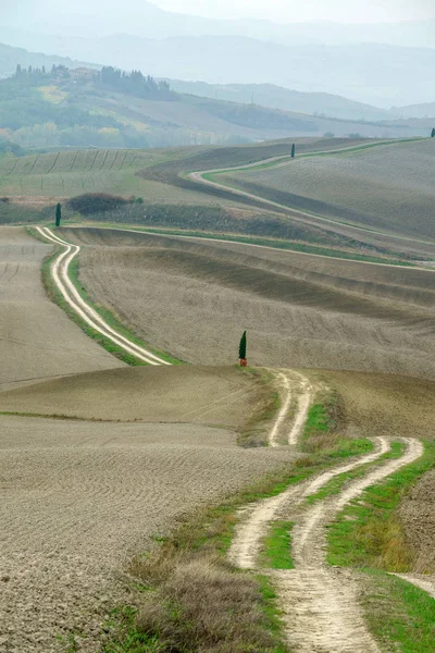 Campos e estradas italianos — Fotografia de Stock