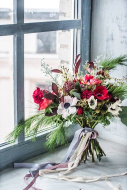 parlak düğün buketi