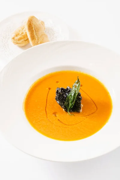 Kremalı balkabağı çorbası — Stok fotoğraf