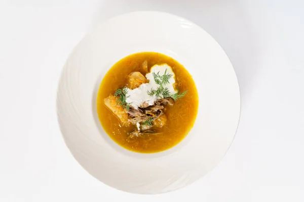 肉スープのクローズ アップ — ストック写真