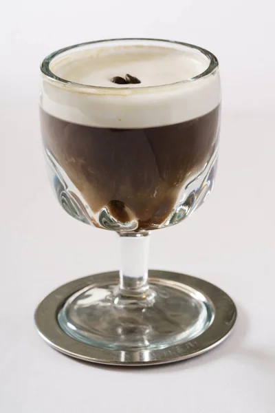Irish coffee in glass — Stock Photo, Image
