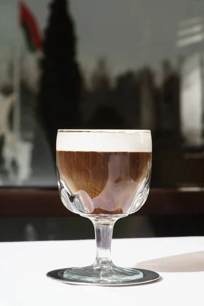 Irish coffee in glass — Stock Photo, Image